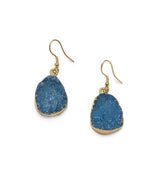 Rishima Druzy Drop Earrings - Light Blue - Matr Boomie (Jewelry)