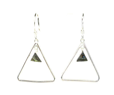 Silver Triangle Abalone Earrings - Artisana