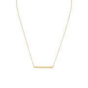 18" 14 Karat Gold Plated Bar Necklace with CZ