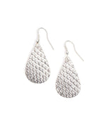 Art Deco Scallop Earrings - Bright Silvertone - Matr Boomie (Jewelry)